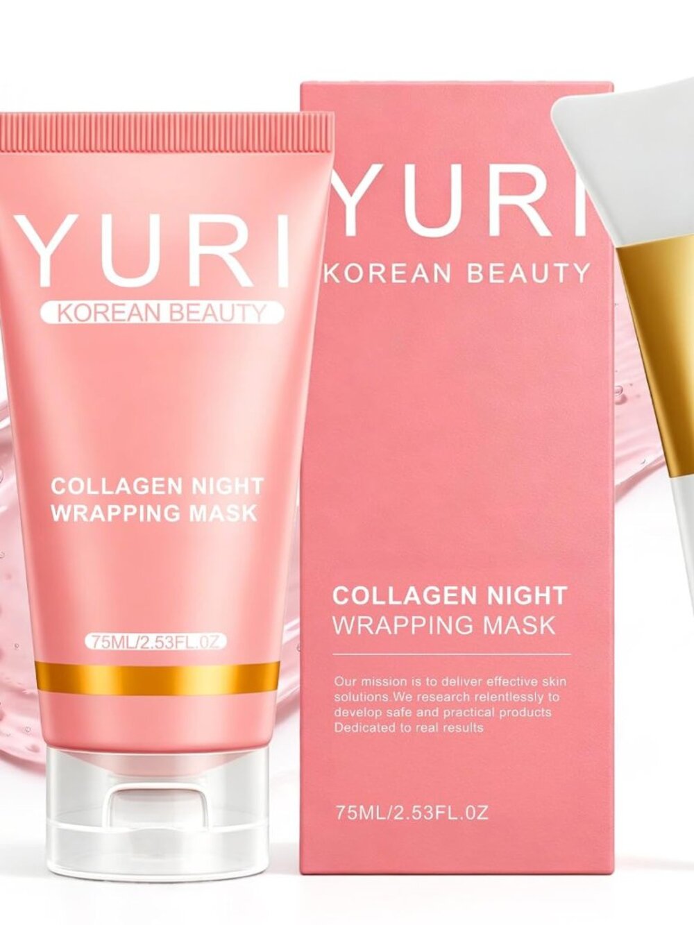 Overnight collagen gel face mask for hydration, elasticity and dewy glass-skin